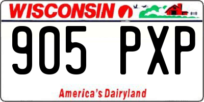 WI license plate 905PXP