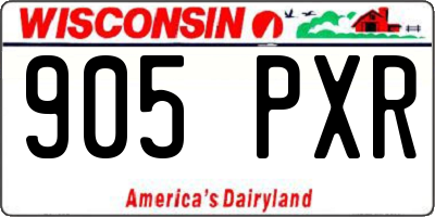 WI license plate 905PXR