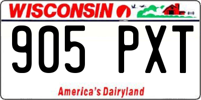 WI license plate 905PXT