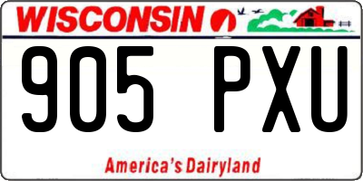 WI license plate 905PXU
