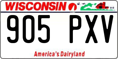 WI license plate 905PXV