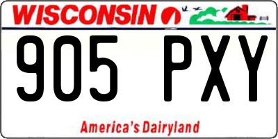 WI license plate 905PXY