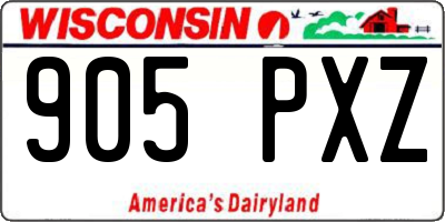 WI license plate 905PXZ