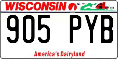 WI license plate 905PYB