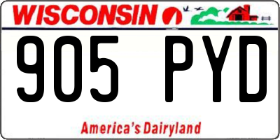 WI license plate 905PYD