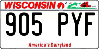WI license plate 905PYF