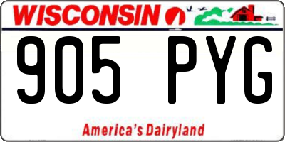 WI license plate 905PYG