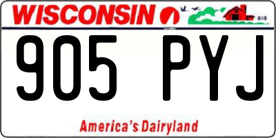 WI license plate 905PYJ