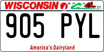 WI license plate 905PYL