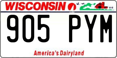 WI license plate 905PYM