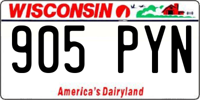 WI license plate 905PYN