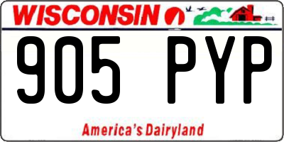 WI license plate 905PYP