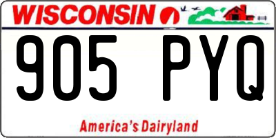 WI license plate 905PYQ