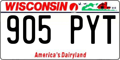 WI license plate 905PYT