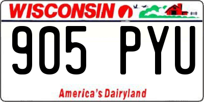 WI license plate 905PYU