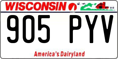 WI license plate 905PYV