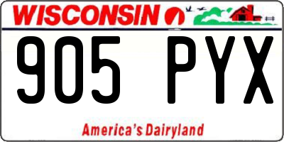 WI license plate 905PYX