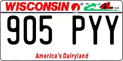 WI license plate 905PYY