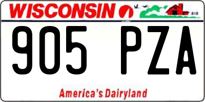 WI license plate 905PZA