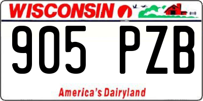 WI license plate 905PZB