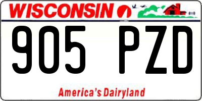 WI license plate 905PZD