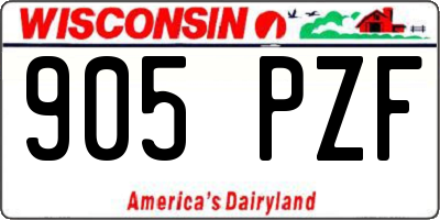 WI license plate 905PZF