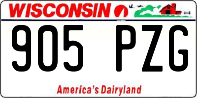 WI license plate 905PZG