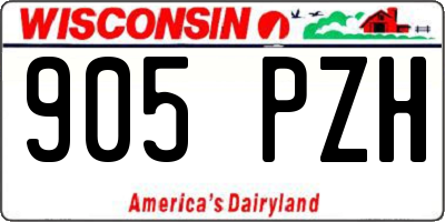 WI license plate 905PZH