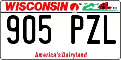 WI license plate 905PZL