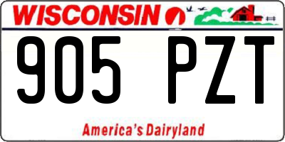WI license plate 905PZT