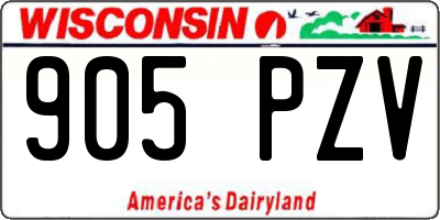 WI license plate 905PZV