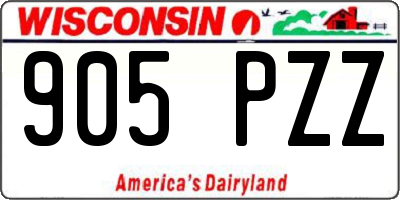 WI license plate 905PZZ