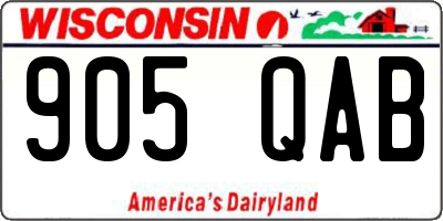 WI license plate 905QAB