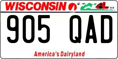WI license plate 905QAD