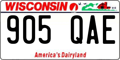 WI license plate 905QAE