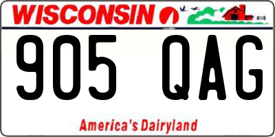 WI license plate 905QAG