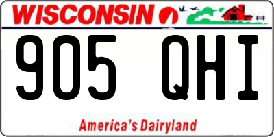 WI license plate 905QHI