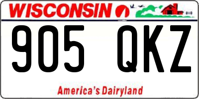 WI license plate 905QKZ