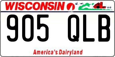 WI license plate 905QLB
