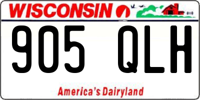 WI license plate 905QLH