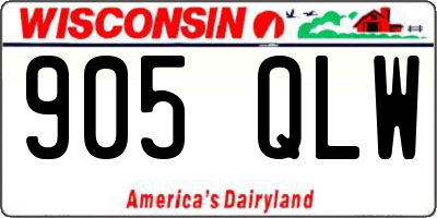 WI license plate 905QLW