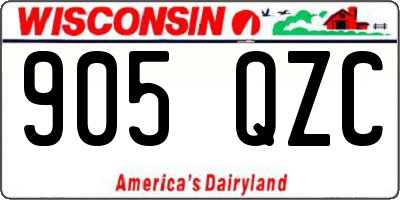 WI license plate 905QZC