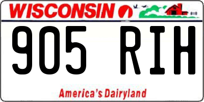 WI license plate 905RIH