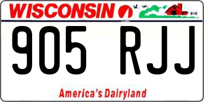WI license plate 905RJJ