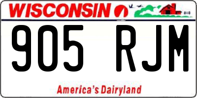 WI license plate 905RJM