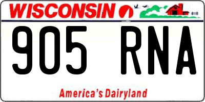 WI license plate 905RNA