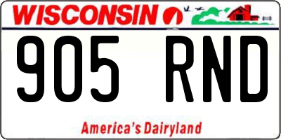 WI license plate 905RND