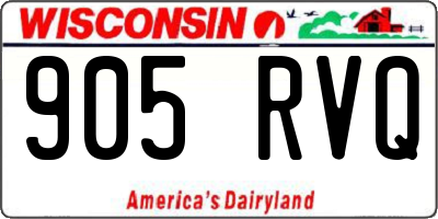 WI license plate 905RVQ
