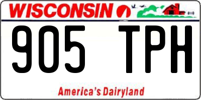 WI license plate 905TPH