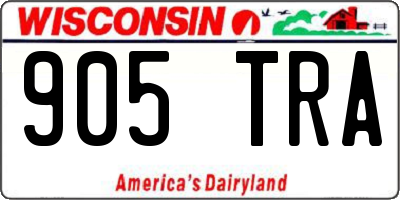 WI license plate 905TRA